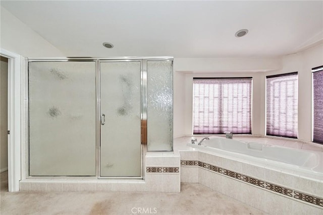 9920 Sage St, Oak Hills, CA 92344 - bathroom featuring a bath and a stall shower