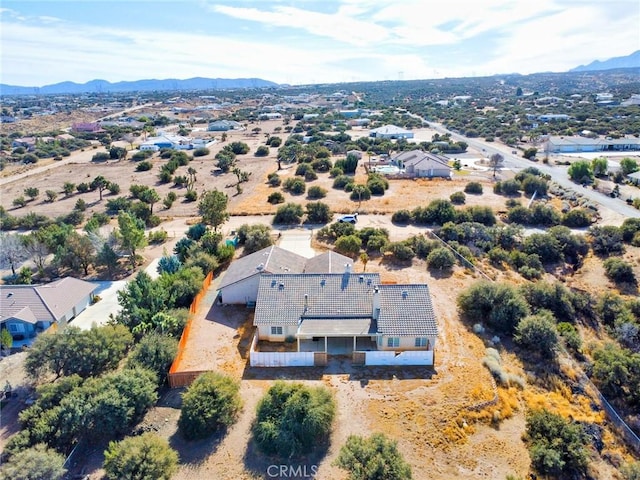 9920 Sage St, Oak Hills, CA 92344 - aerial view of property and surrounding area featuring a mountain backdrop