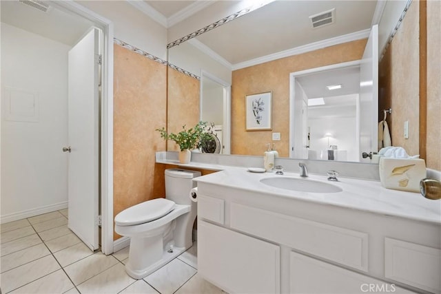 43 W Yale Loop Unit 29, Irvine, CA 92604 - bathroom featuring vanity, tile patterned floors, and ornamental molding