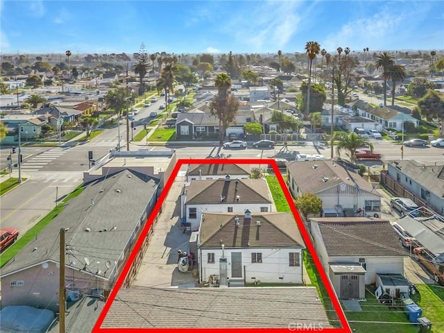 10405 S Hoover St, Los Angeles, CA 90044 - aerial perspective of suburban area with property parcel outlined
