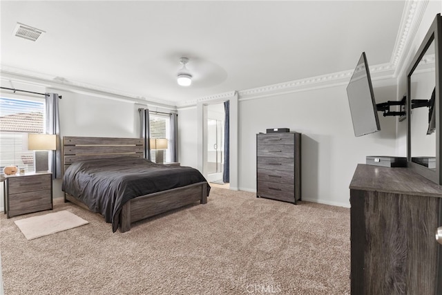 3883 Taconite Rd, San Bernardino, CA 92407 - carpeted bedroom featuring baseboards, connected bathroom, and a ceiling fan