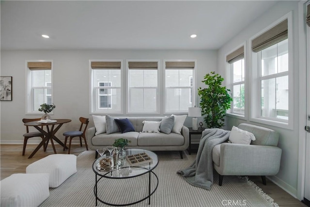 21 Welltree Way, Rancho Mission Viejo, CA 92694 - living room featuring wood finished floors, baseboards, and recessed lighting