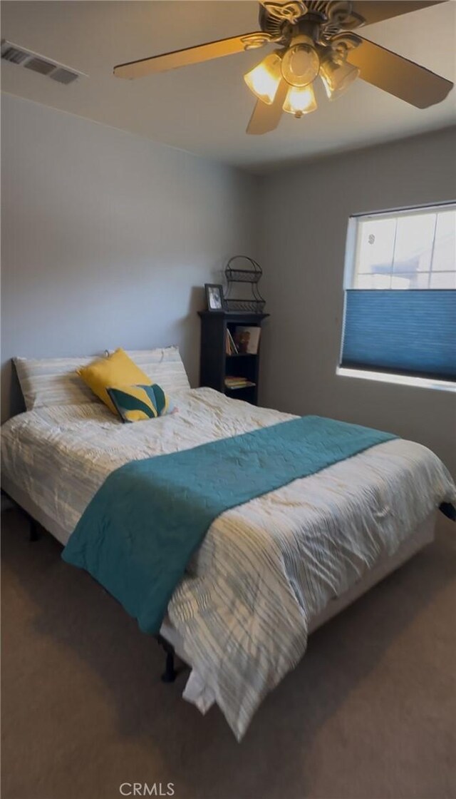 8843 San Diego Dr, Yucca Valley, CA 92284 - bedroom with ceiling fan and carpet floors