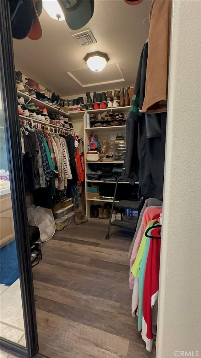 8843 San Diego Dr, Yucca Valley, CA 92284 - spacious closet with wood finished floors