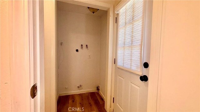 2051 6th Ln, Big Bear, CA 92314 - washroom with wood finished floors, baseboards, and plenty of natural light