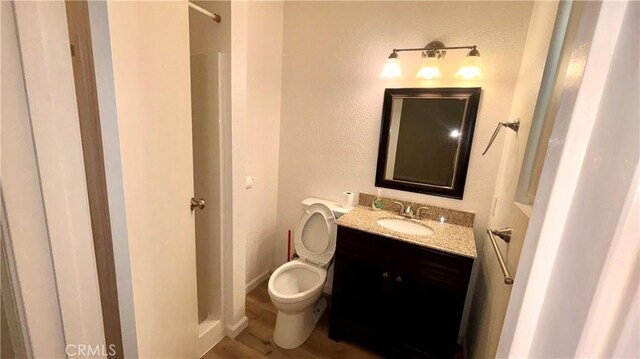 2051 6th Ln, Big Bear, CA 92314 - bathroom with vanity, toilet, and wood finished floors