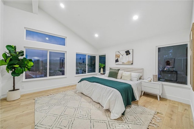 23 Santa Isabel, Rancho Santa Margarita, CA 92688 - bedroom with recessed lighting, wood finished floors, high vaulted ceiling, and baseboards