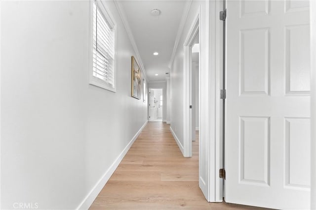 1960 Chariton St, Los Angeles, CA 90034 - hall with crown molding, baseboards, and light wood-type flooring