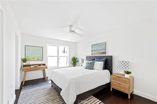 420 34th St, Manhattan Beach, CA 90266 - bedroom with dark wood-type flooring and ceiling fan