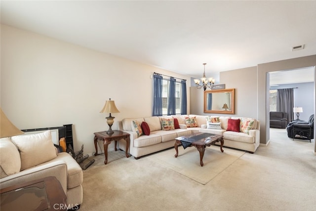 26146 Deer Run St, Menifee, CA 92584 - living room with a chandelier and carpet flooring