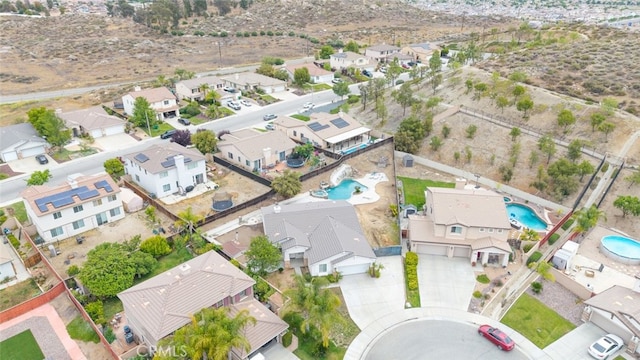 26146 Deer Run St, Menifee, CA 92584 - aerial perspective of suburban area featuring a pool area