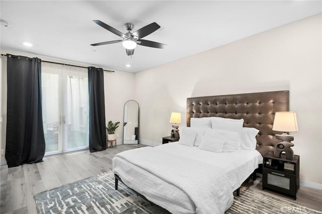 56 Claudius Ct, Irvine, CA 92618 - bedroom with baseboards, wood finished floors, ceiling fan, and recessed lighting