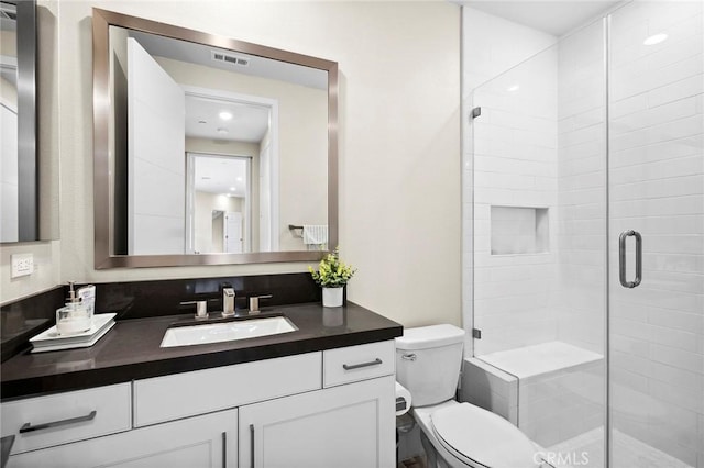 56 Claudius Ct, Irvine, CA 92618 - bathroom featuring toilet, a shower stall, and vanity
