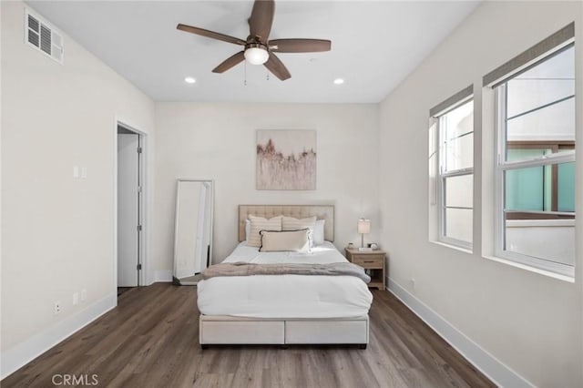 56 Claudius Ct, Irvine, CA 92618 - bedroom featuring wood finished floors, baseboards, recessed lighting, and ceiling fan