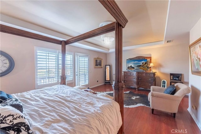 668 Corte Sol, Camarillo, CA 93010 - bedroom with a raised ceiling, wood finished floors, and baseboards