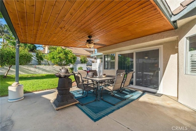 10880 Colusa St, Rancho Cucamonga, CA 91701 - view of patio / terrace featuring outdoor dining area and ceiling fan