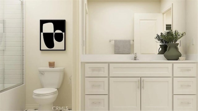 1630 Eagle Rd, Rialto, CA 92376 - bathroom featuring toilet, vanity, and shower / tub combination
