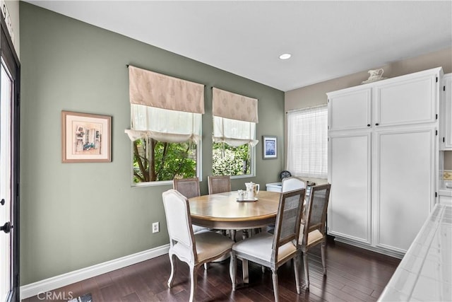 28409 Connick Pl, Saugus, CA 91350 - dining room with dark wood-style floors, baseboards, and recessed lighting