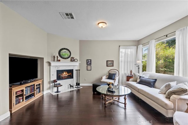 28409 Connick Pl, Saugus, CA 91350 - living area featuring a premium fireplace, wood finished floors, and baseboards