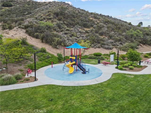 28409 Connick Pl, Saugus, CA 91350 - communal playground featuring a mountain view and a lawn