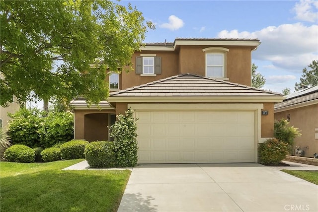 28409 Connick Pl, Saugus, CA 91350 - view of front facade with a garage, driveway, stucco siding, and a front yard