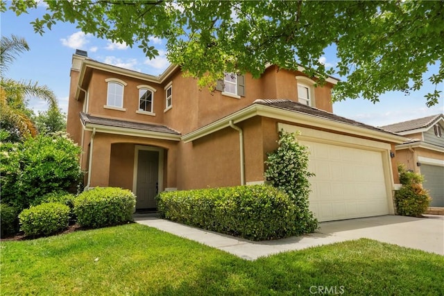 28409 Connick Pl, Saugus, CA 91350 - view of front facade featuring stucco siding, a chimney, driveway, and a front yard