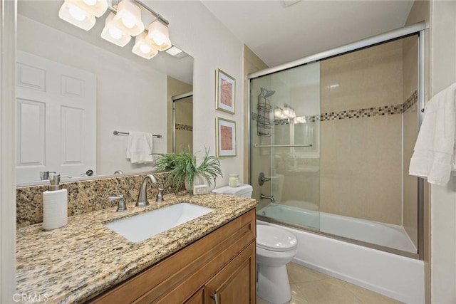 70 N Catalina Ave Unit 306, Pasadena, CA 91106 - full bath featuring toilet, vanity, tile patterned flooring, and enclosed tub / shower combo