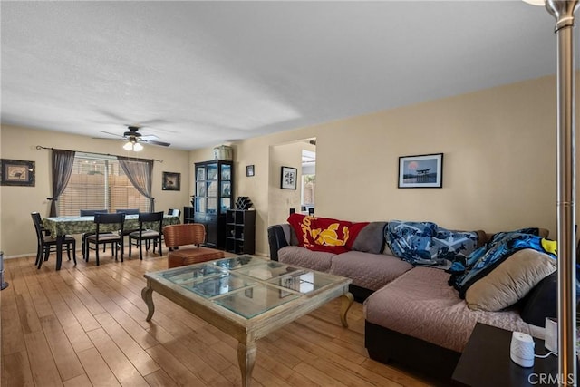 20015 Gilbert Dr, Canyon Country, CA 91351 - living area with wood-type flooring and a ceiling fan