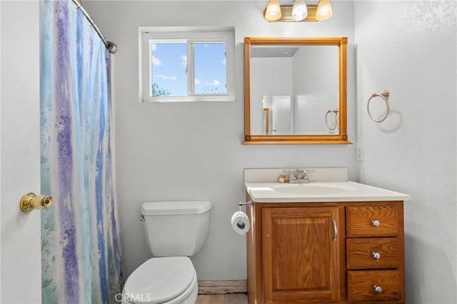 20015 Gilbert Dr, Canyon Country, CA 91351 - full bathroom with toilet, vanity, and a shower with shower curtain