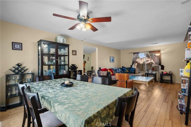 20015 Gilbert Dr, Canyon Country, CA 91351 - dining area with ceiling fan and light wood-type flooring