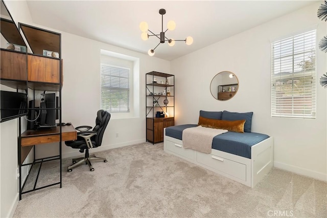 1890 Pele Way, Corona, CA 92882 - carpeted office space featuring a chandelier and baseboards