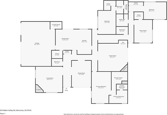 52 Hidden Valley Rd, Monrovia, CA 91016 - property floor plan