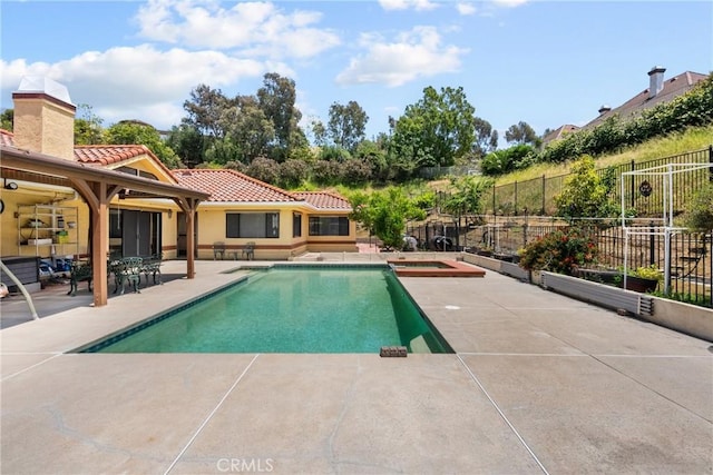 52 Hidden Valley Rd, Monrovia, CA 91016 - view of pool featuring a patio and an in-ground hot tub