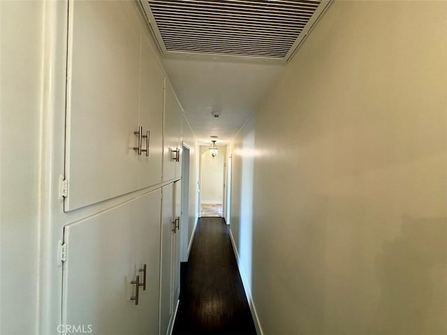 1415 Via Vallarta, Riverside, CA 92506 - corridor with dark wood-style floors and baseboards