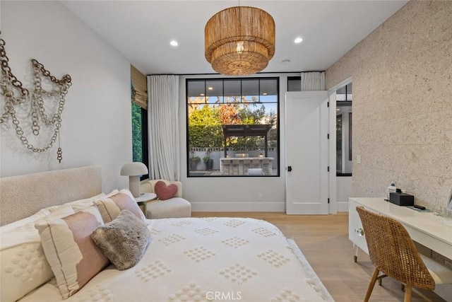 1010 Kings Rd, Newport Beach, CA 92663 - bedroom with wood finished floors, multiple windows, recessed lighting, and baseboards
