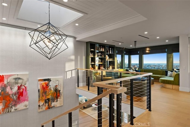1010 Kings Rd, Newport Beach, CA 92663 - staircase featuring recessed lighting and wood finished floors