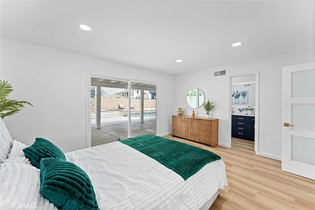 5080 Pinto Pl, Norco, CA 92860 - bedroom with access to outside, light wood-type flooring, recessed lighting, and baseboards