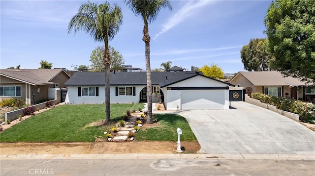 5080 Pinto Pl, Norco, CA 92860 - ranch-style home featuring a garage, concrete driveway, stucco siding, and a front yard