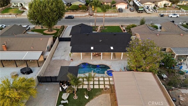 5080 Pinto Pl, Norco, CA 92860 - aerial perspective of suburban area with a pool