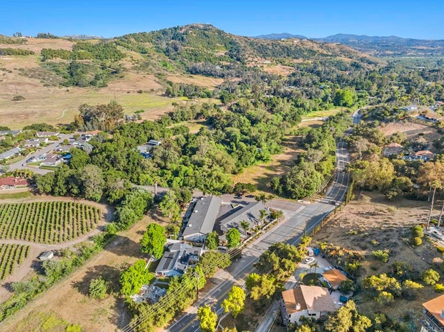 3404 Oak Cliff Dr Unit 8, Fallbrook, CA 92028 - aerial overview of property's location with a mountain backdrop