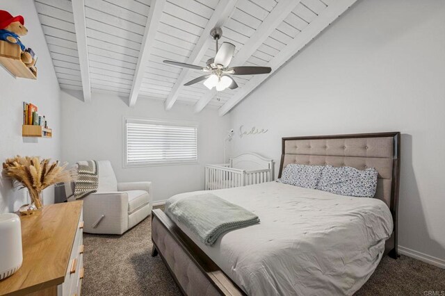 3404 Oak Cliff Dr Unit 8, Fallbrook, CA 92028 - carpeted bedroom featuring wooden ceiling and ceiling fan