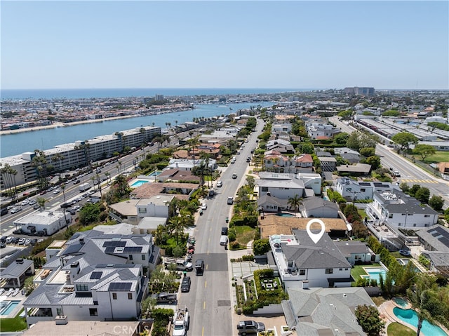 1110 Kings Rd, Newport Beach, CA 92663 - aerial view of residential area with a nearby body of water and a pool area
