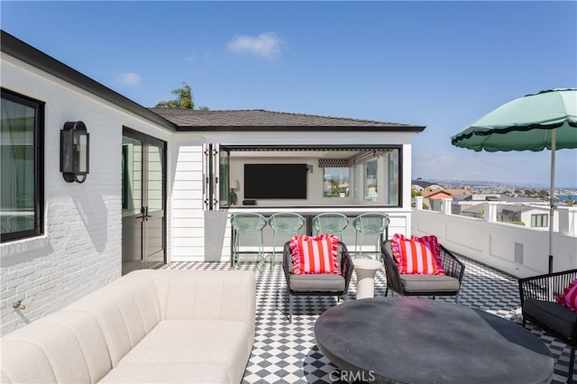 1110 Kings Rd, Newport Beach, CA 92663 - wooden terrace with an outdoor hangout area