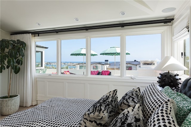 1110 Kings Rd, Newport Beach, CA 92663 - bedroom with a decorative wall and multiple windows