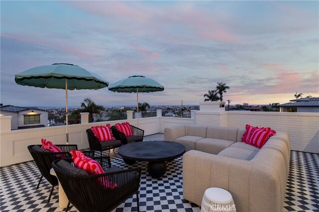 1110 Kings Rd, Newport Beach, CA 92663 - view of patio / terrace with an outdoor living space