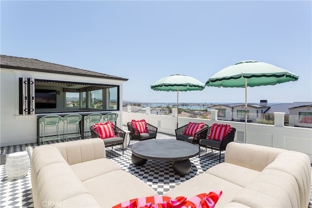 1110 Kings Rd, Newport Beach, CA 92663 - view of patio / terrace featuring an outdoor living space