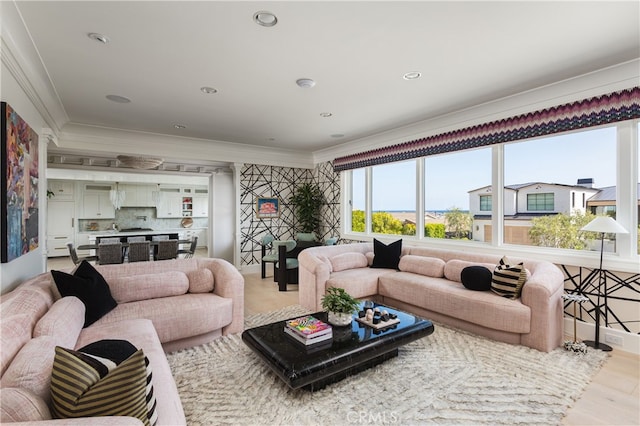 1110 Kings Rd, Newport Beach, CA 92663 - living room with crown molding