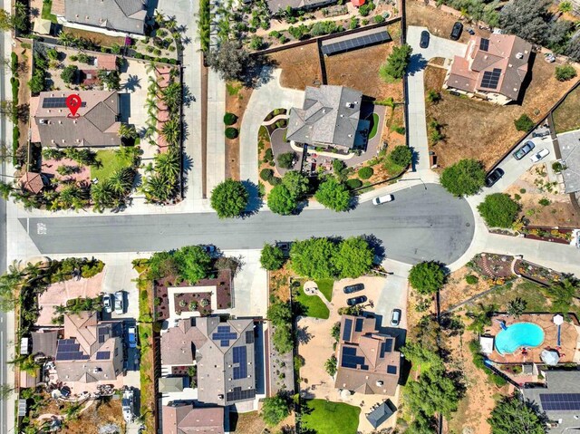 907 Rockwell Springs Ct, Escondido, CA 92025 - aerial perspective of suburban area featuring a pool area