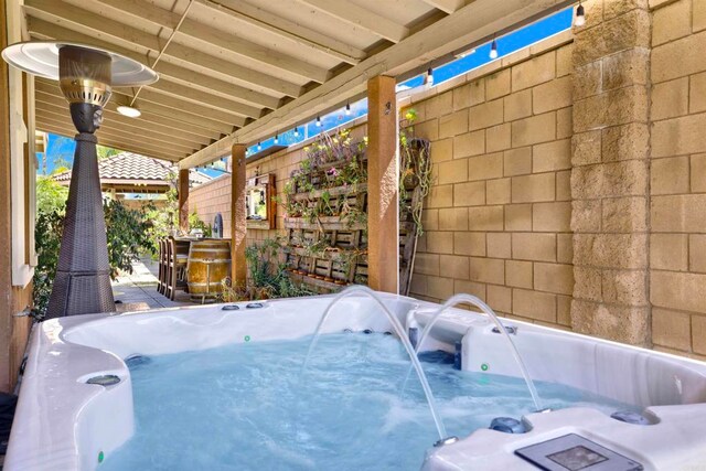 907 Rockwell Springs Ct, Escondido, CA 92025 - view of patio featuring a hot tub