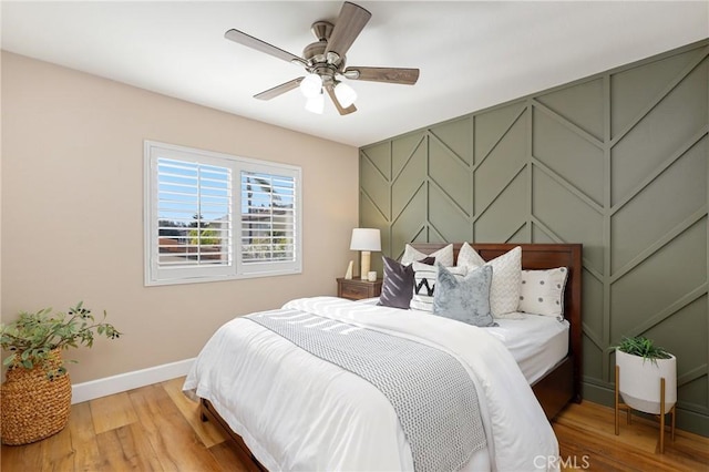 24261 Ernest Johnson Cir, Yorba Linda, CA 92887 - bedroom featuring baseboards, wood finished floors, and ceiling fan